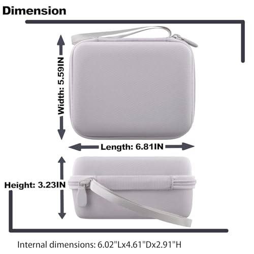 Image of Hard Case for Nelko PP01 /PP03 Color Mini Portable Printer, White | Features a Mesh Pocket for Accessories. Hand Strap for Easy Carrying. Hard EVA Shell with Soft Velvet Lining. Case Only