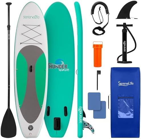 Bild 17 - SereneLife Stand Up Paddling Board Aufblasbares SUP Set mit Paddel, Pumpe und Tasche Touring SUP für Kinder und Erwachsene rutschfest tragbar für See Fluss und Meer 155 kg Tragkraft