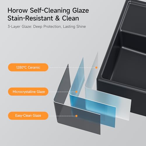 Fregadero rectangular de baño negro HOROW para renovar aseos pequeños 7