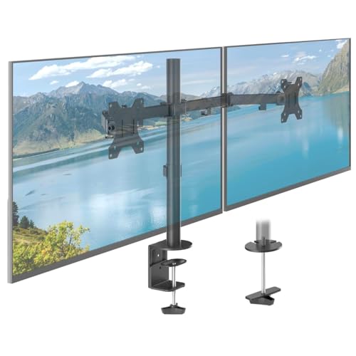 Bras ecran PC double ACROPAQ pivotant a 360 degres avec montage rapide sur table