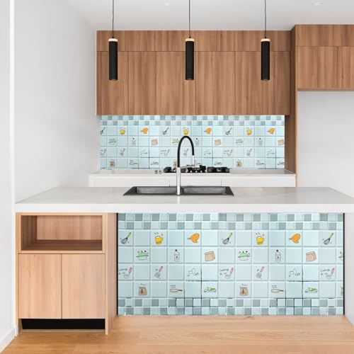 Image of SARVATRAY Self-Adhesive Wallpaper, Kitchen Oil Proof Heat Resistant Stickers, Vinyl Sheet for Wall 2 X 6.5 SQ FT (2 M Kitchen Style Grey WS)