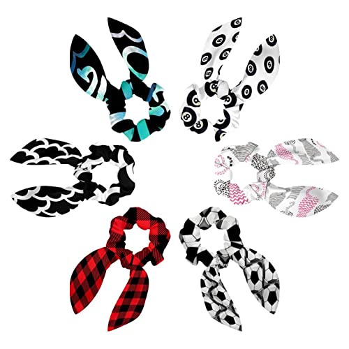 Chouchous doux à cheveux nœud papillon oreilles de lapin femme fille boule de billard noir blanc