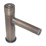 SilteD RajoNN Grifo para Lavabo Latón Monomando Baño RajoNN Agua Fría y Caliente Pulsador Lavabo RajoNN Instalación de un Solo Orificio con 2 Mangueras de Entrada de Agua, Antiguo