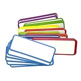 WEKADRIN 81 piezas Etiquetas Magnéticas Flexibles de Colores para Nombres Reutilizables para Pizarra Blanca Nevera Oficina y Escuela Fáciles de Escribir y Mover