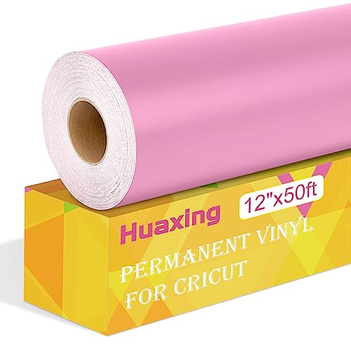 Huaxing Matte Pink Permanent Vinyl For Cricut, 12" X 50Ft Permanent Adhesive Vinyl Roll For Cricut, Silhouette, Cameo Cutters, Signs, Craft Die Cutters #TOP9
