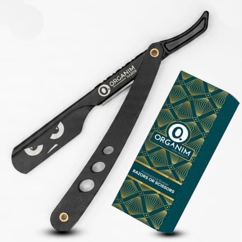 Image of Stainless Steel Black Coated Barber Razor | Sliding Head Manual Straight Razor |Salon & Home Beard Styling