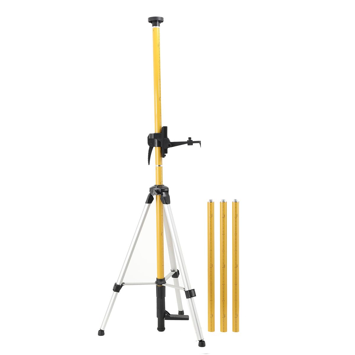 Perche télescopique 3,6m,Niveau Laser Perche Télescopique, Pôle de Montage Pour Laser Rotatif et Niveau Laser avec trépied avec Filetage Mâle 1/4-20 et Adaptateur Fileté 5/8-11