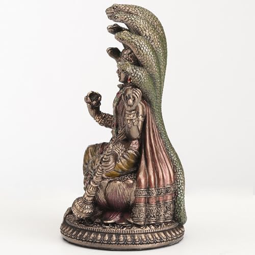 Escultura Vishnu Shesha en Resina con Acabado Bronce 3.75 pulg miniatura 6