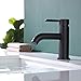 JAKARDA Single Handle Black Bathroom Faucet with Metal Drain Assembly and Escutcheon, Matte Black (Matte Black-JO1)