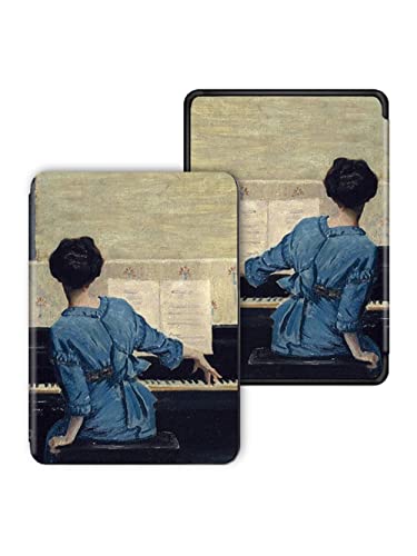 All New Kindle Case 10Th Generation 6.0-Inch 2019 Leather Cover With Auto Wake/Sleep Slim Lightweight Case For Amazon Kindle 10Th Gen J9G29R Edition, The Girl In Blue Playing The Piano, As Shown, Kin Cover