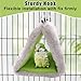 MiOYOOW Bird Hammock Shed, Biteproof Small Animal Soft Hanging Parrot Warm Nest with 2 Hooks for Degus, Sugar Gliders, Hamsters