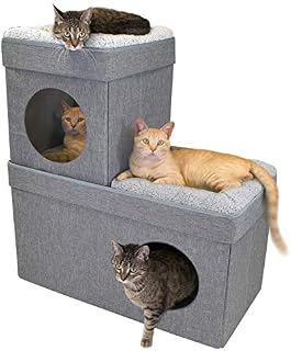 Kitty City Large Stackable Cat Condo, Cat Cube, Cat House, Pop Up Bed