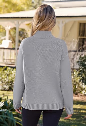 Image of MEROKEETY Women's Turtleneck Long Sleeve Sweater 2025 Fall Cozy Knit Loose Casual Trendy Pullover Tops Winter Clothes