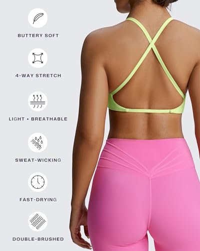 Image of Aoxjox Women's Workout Sports Bras Fitness Metamorph Sienna Twist Bra Yoga Crop Tank