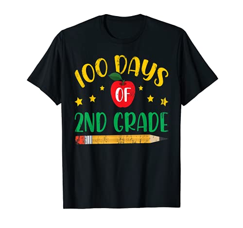 Niños escolares 2nd Grade Student Gift Happy 100 Days Of School Camiseta