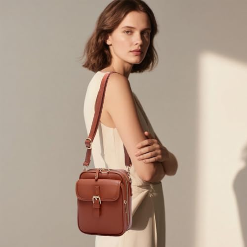 Crossbody Leather Bag For Women Anti-theft Messenger Bags Large Pocket with 10 Card Slots Vintage Purse For Casual Business3