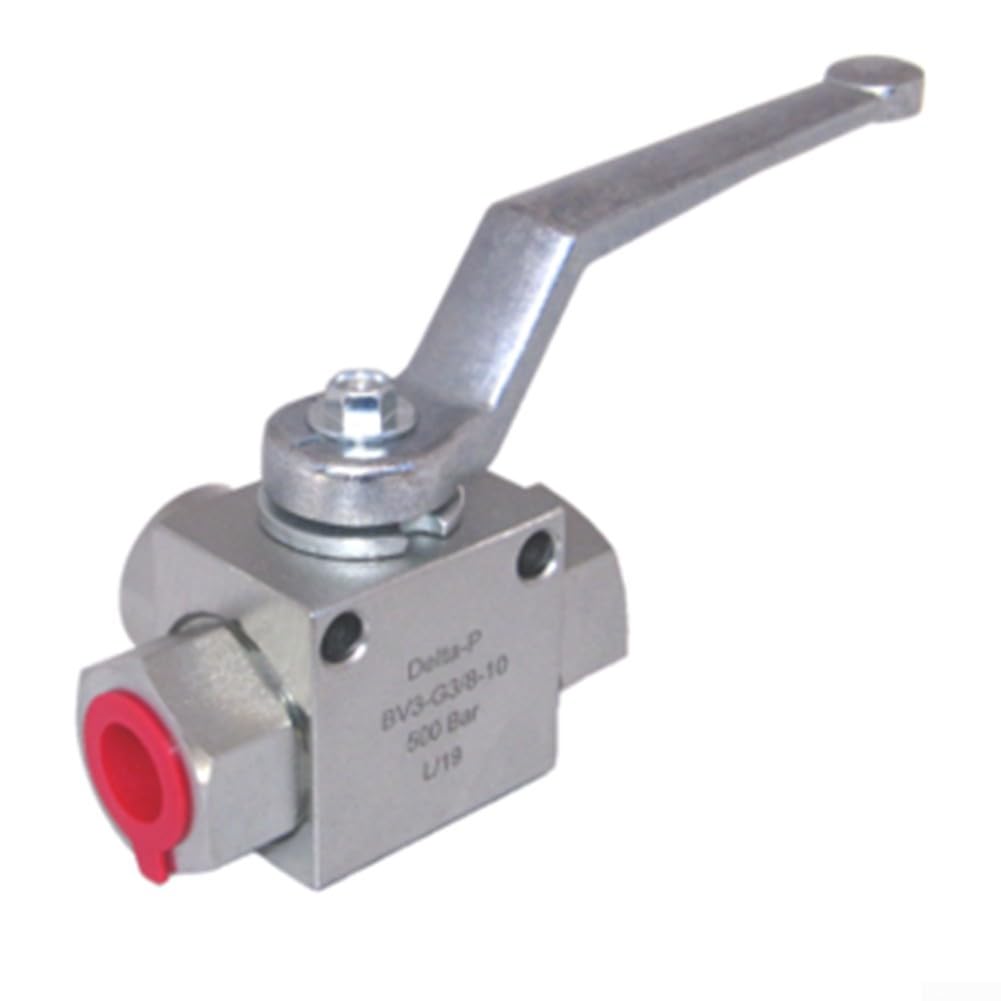 Vanne hydraulique 3 voies haute pression 500 bar en acier forgé pas BSP