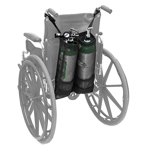 Qozabualy Oxygen Tank Holder For Wheelchair, Oxygen Cylinder Bag With Buckles, Portable Medical Oxygen Tank Wheelchair Bag For Travel, Fits Most Oxygen Cylinders (Dual) #TOP13