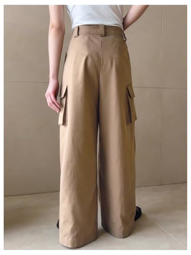 Men's Baggy Dress Pants Pleated Y2K Cargo Pants Baggy Wide Leg Trousers Business Work Office Slacks with Pocket2