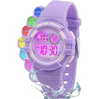 Ayybboo Reloj Niño Digital Infantil con 7 Luces LED,Impermeable
