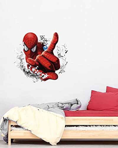 Kids Superhero Wall Decals Spiderman Wall Poster Decal Stickers Wall Decal Peel And Stick For Boys Bedroom Playroom Wall Decor #TOP5