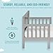 Dream On Me Hudson 3 In 1 Convertible Toddler Bed In Cool Grey, Greenguard Gold Certified, JPMA Certified, Non Toxic Finishes, Made of Sustainable New Zealand Pinewood