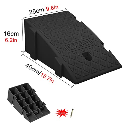 Rampa portátil ligera de plástico para bordillo, antideslizante, negra miniatura 4