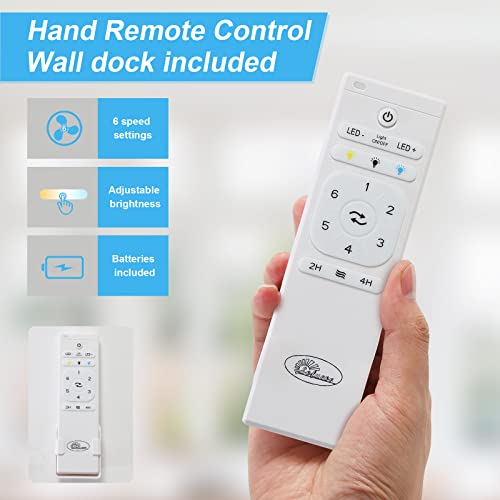 Sofucor 54 Inch Ceiling Fan With Lights Hand-Remote Control Farmhouse Ceiling Fan Reversible Dc Motor Abs Blades 6-Speed Dimmable Led Lights Modern Ceiling Fan For Home Office/Patio With Cover(White) #TOP7