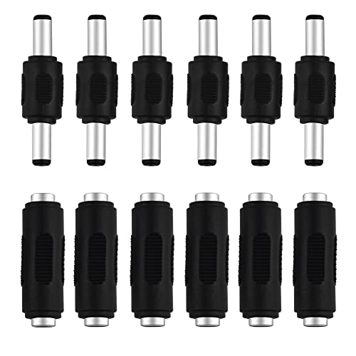 BGTXINGI 12Pack DC Power Coupler DC5.5 * 2.1MM Male to Male Coupler Female to Female Coupler Connector DC Power Plug Connector for Computer Projector CCTV Security Camera 70cm