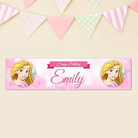 Rapunzel Banner Personalised Rapunzel Birthday Party Banner Luxury Banner Fast Delivery 900x210mm… Cover