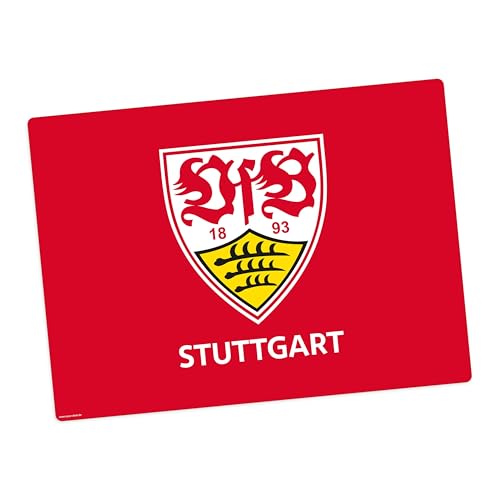 Tischset | Platzset abwaschbar -„VfB Stuttgart - Logo rot aus Premium Vinyl - 44x32 cm – rutschhemmend, abwaschbar - Made in Germany