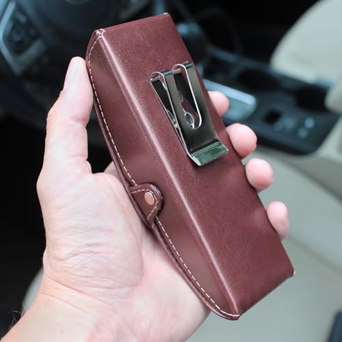 Image of Orsus Hard Glasses Eyeglass Case with Belt Clip, Belt Waist Hard Sunglasses Case 6x2 Inches