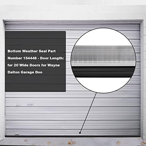 Superbobi Garage Door Bottom Weather Seal Genuine Part Number 154448 - Door Length: For 20' Wide Doors For Wayne Dalton 8000 And 9000 Series Foam Core Doors… (20') #TOP6