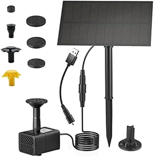 Solar Fountain, Ymenow Pond Fountain Kit with Solar Panel, Water Pump, 7 Sprayers and USB Cable for Outdoors Garden, Bird Bath, Pools, Fish Tank, Rockery Decor & Indoor Pet Drinking Fountain