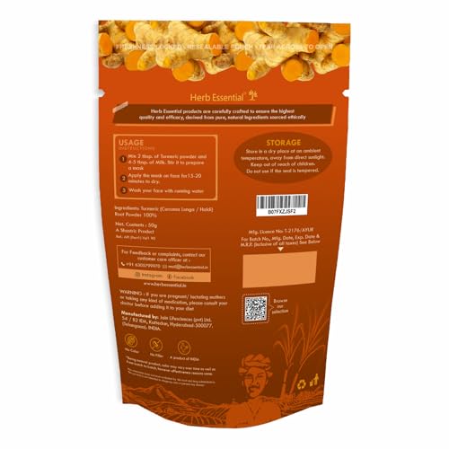 Image of Herb Essential Face Turmeric Powder - 50 Gm (Pack Of 2)