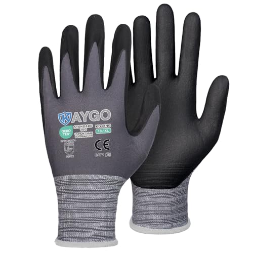 KAYGO MicroFoam Nitrile Coated Safety Work Gloves