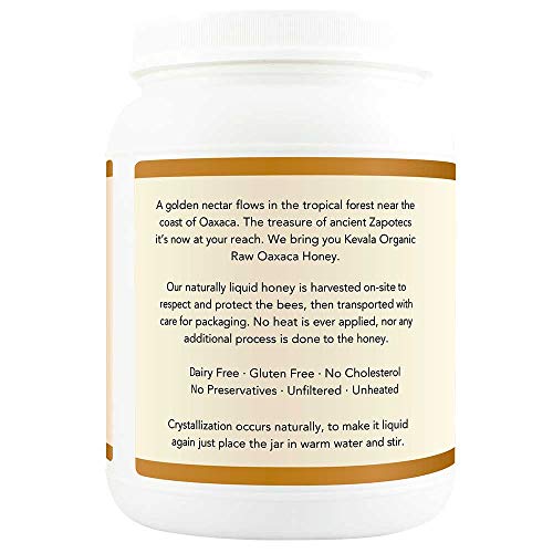 Kevala Organic Raw Oaxaca Honey – No Sugar Added, Gluten Free, Non-GMO, Kosher Certified, Pure Natural Nectar, No Preservatives, Vegan, Without Cholesterol, 4 lb - Thumbnail 4
