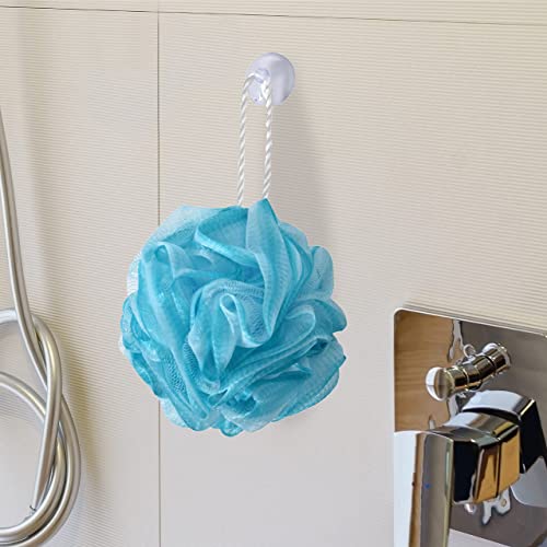 Spa Savvy Bath Sponges For Shower 6 Pack 50 Gram 5''– Shower Pouf Luffa Sponges – Exfoliating Body Scrubber Bath Loofahs – Shower Puff Balls, Multicolor Shower Scrunchies With Suction Cups #TOP4