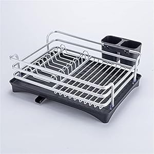 YxnGu Schotelrek over gootsteen dubbellaags aluminium gootsteen standaard schotel droogrek keuken organizer afdruipplaat…