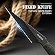 Omesio S-FC17 Neck Knife mit Scheide, 5CR13MOV Stahl ABS Griff EDC Messer Halskette für Drop Point Klinge Scharfes Fulltang für Männer Frauen, Camping für Wandern