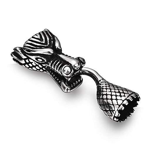YOCO Bracelet Clasps Hooks Dragon Head Stainless Steel Beads Clasps Hook Buckle Connector for Leather Cord Bracelets Bangle DIY Jewelry Accessories (1Set/lot)
