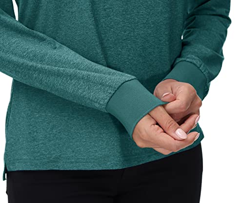 Rdruko Women's Thin Fleece Long Sleeve Golf Polo Shirts Lighweight Collared Athletic Shirts(Blackish Green, Us S) #TOP6