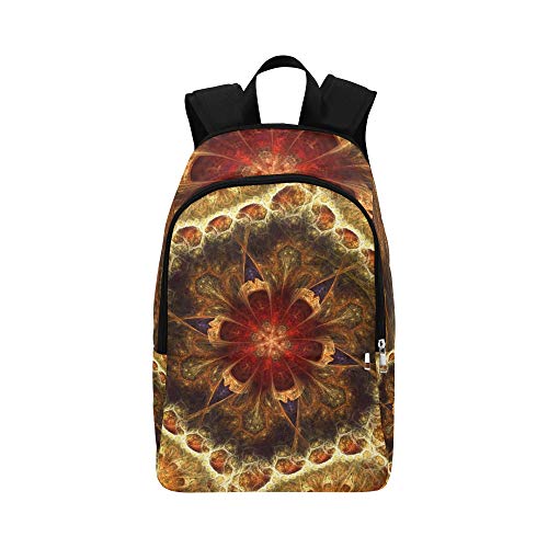 AIKENING Dawn Day Fractal Sunny Gold Red Blue Bright Casual Daypack Travel Bag College School Backpack for Mens and Women