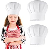 APLZGMG 2 sombreros de cocina para niños, de algodón blanco,