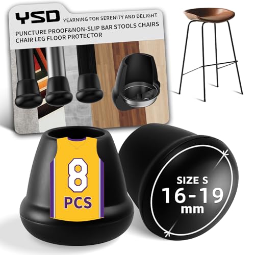 0.75 inch rubber chair leg caps with metal inserts