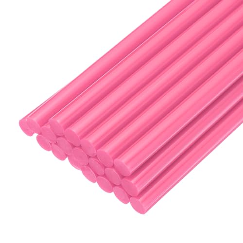 QUARKZMAN 20pz Stick Colla a Caldo per Pistola Colla a Caldo 11mm x 200mm/0,43 x 8 Mini Bastoni di Colla a Caldo Adesiva Rosa