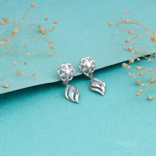 Image of GIVA 925 Silver Floral Twist Earrings| Drops to Gift Women & Girls | With Certificate of Authenticity and 925 Stamp | 6 Months Warranty*