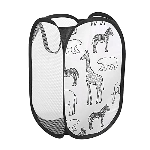 Panier à Linge Pliable En Maille Noire, 60 Litres – Grand Volume, Poignées De Transport, Pour Vêtements Et Jouets