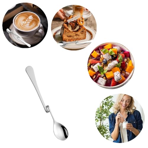 Miniatura 6 de 7 Piezas Cuchara De Mermelada Cuchara De Latte Macchiato De Acero Inoxidable Cucharas Larga Con Mango Curvo Para Café Miel Té