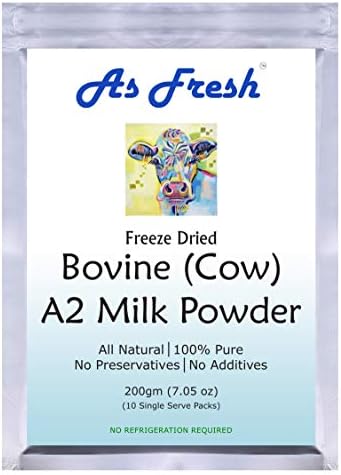 As Fresh A2 milk powder 7 oz I 10 single serve sachets I Freeze Dried I 100% Pure I Unsweetened
